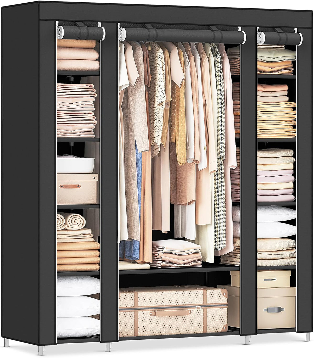 songmics closet wardrobe, portable closet, clothes storage organizer, main product view