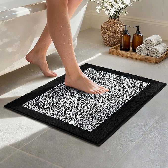 Bathroom Rugs 24x17 Non Slip Washable, Soft Absorbent Quick Dry Mats by Unknown