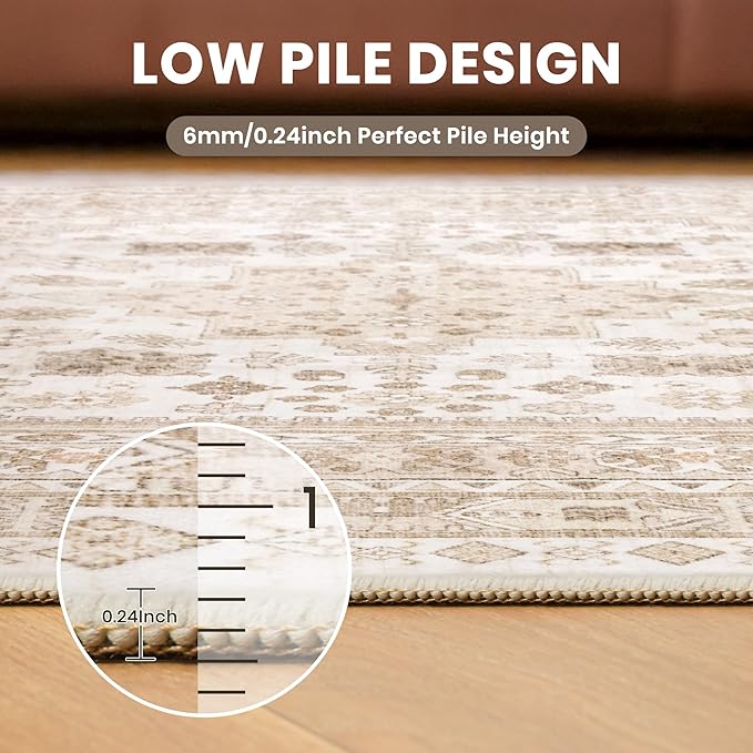 zesthome 2x6 Runner Rug for Hallways, Machine Washable Rug, Non Slip Vintage - Image 7