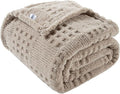 60x80 Inch Waffle Brown Twin Blanket -Fluffy Fleece, Neutral Tan Color by Unknown