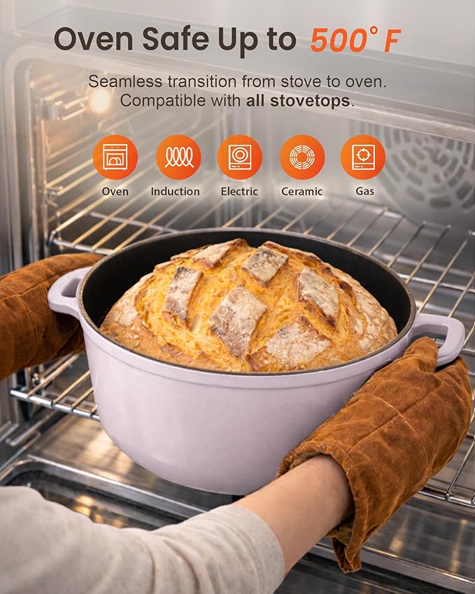 Nuwave 6QT Healthy Enameled Cast Iron Dutch Oven Pot - Image 5