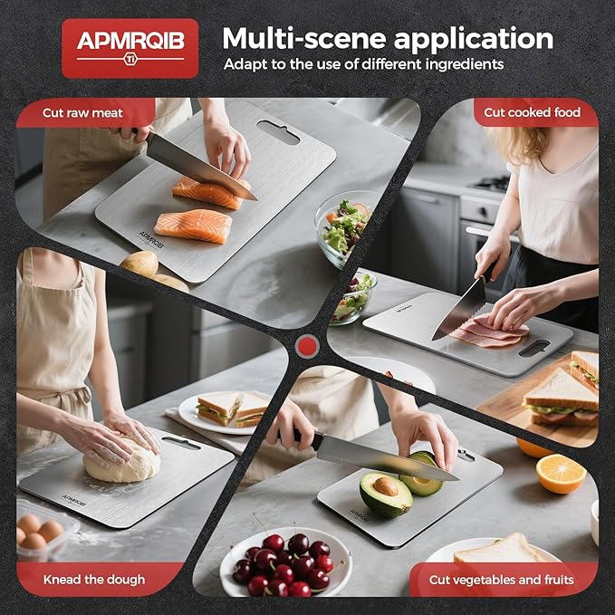 Titanium Cutting Boards for Kitchen, 100% Pure Titanium Cutting Board Set of 3 - Image 4