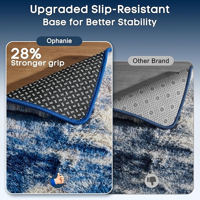 Ophanie Blue White and Grey Area Rugs - Image 4