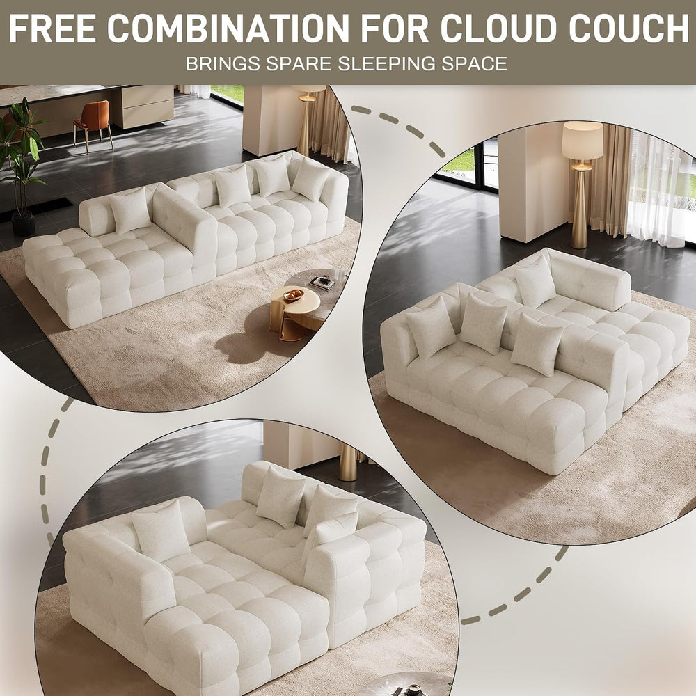 120" Oversized Modular Sectional Couch,Cloud Sectional Sofa with Deep Se...