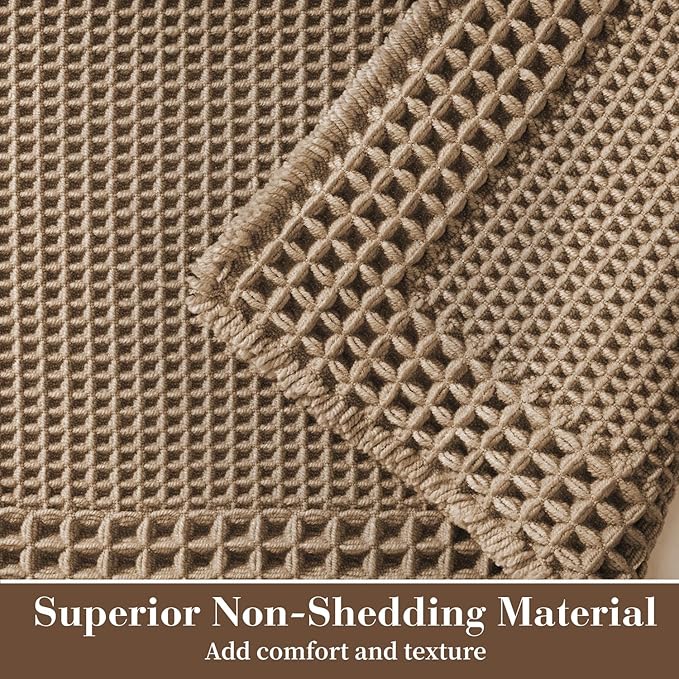RESARE Waffle Bath Mat for Bathroom, Super Absorbent Bathroom Rugs Non Slip - Image 2