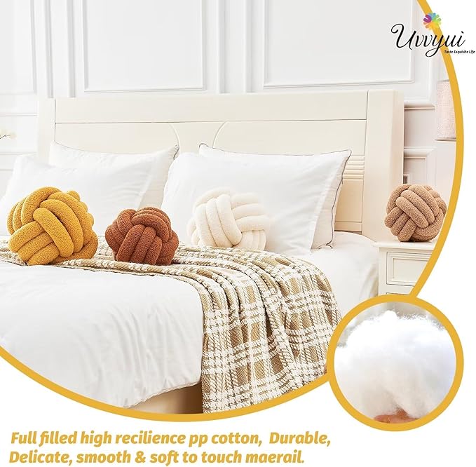Uvvyui Knot Pillow Ball, Soft Home Decorative Pillows, Round Throw Pillow - Image 3