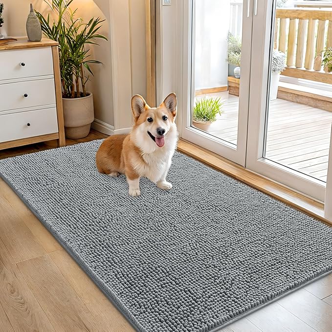 OLANLY Dog Door Mat for Muddy Paws 54x32, Absorbs Moisture and Dirt, Absorbent by OLANLY