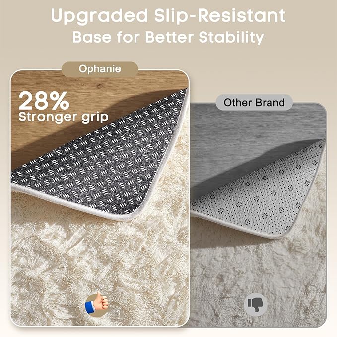 Ophanie 6x9 Area Rugs, Upgrade Non-Slip Fluffy Soft Rugs - Image 4