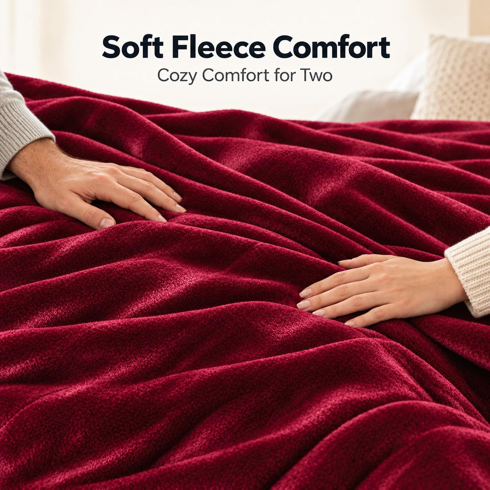 Queen Size Heated Blanket for Bed, Electric Blankets with Dual Controllers
