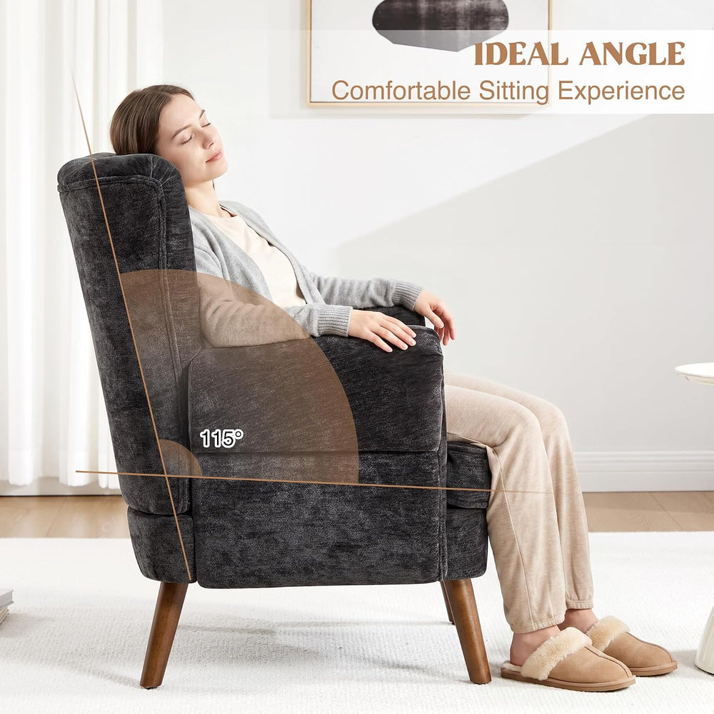Wingback Accent Chairs for Living Room, Mid-Century Modern Living Room Chairs...