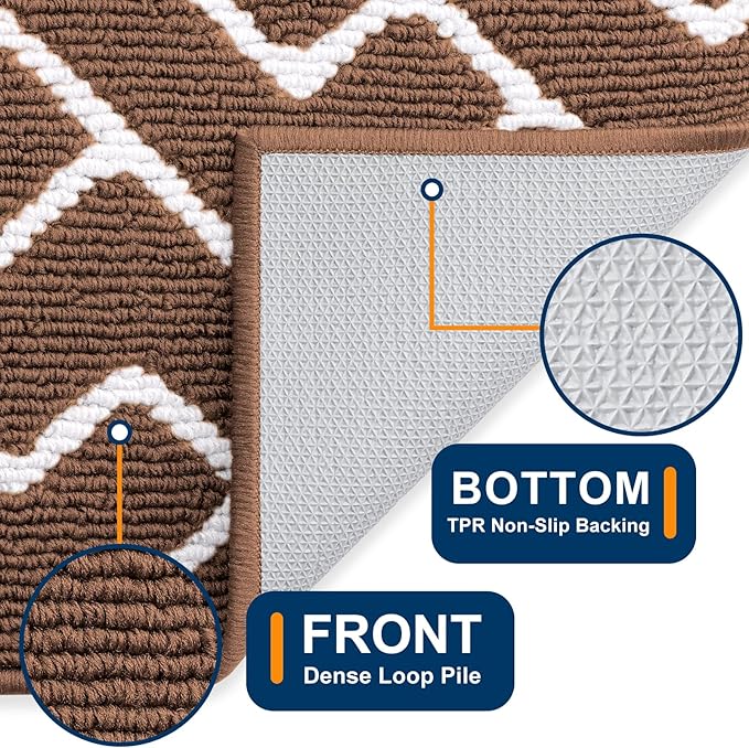 OLANLY Front Door Mat, Non-Slip Rubber Backing, Dirt Resistant and Absorbent