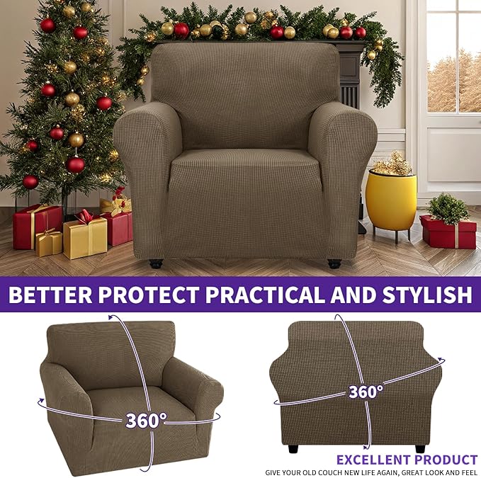 ZNSAYOTX Super Stretch Chair Slipcover Universal Sofa Chair Covers - Image 2