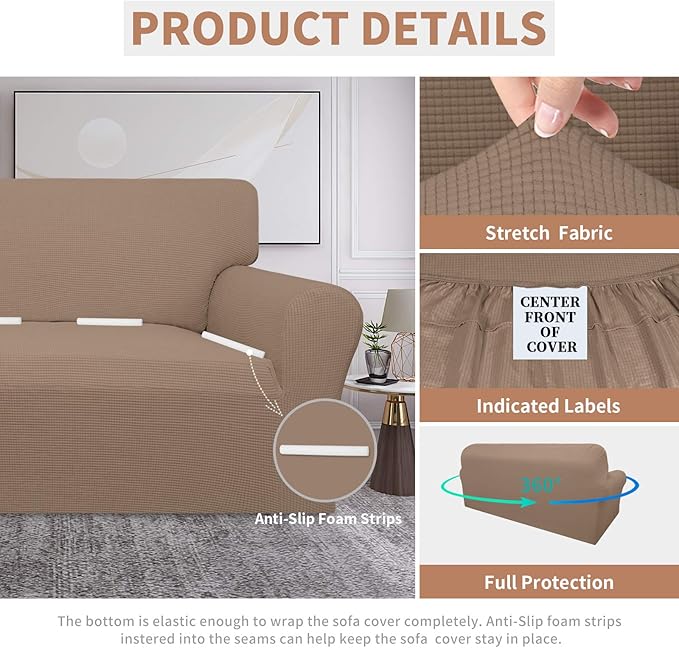 Easy-Going 100% Waterproof Couch Cover, Dual Waterproof Sofa Cover, Stretch - Image 4