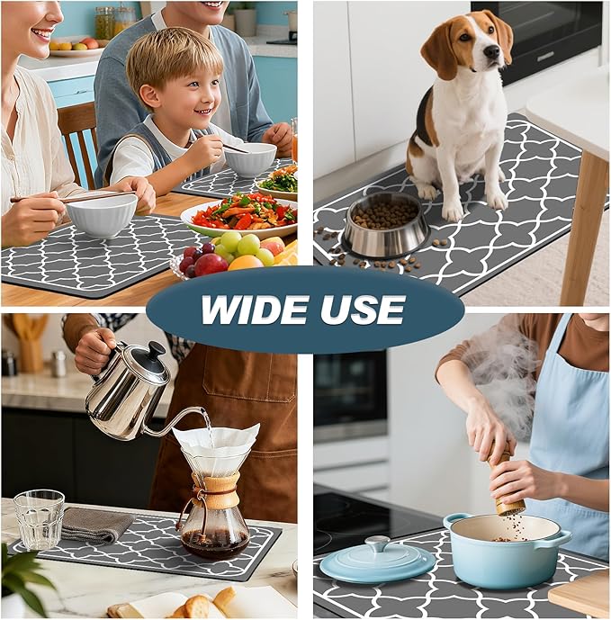 Dish Drying Mats for Kitchen Counter, Waterproof Coffee Mat for Countertop - Image 8