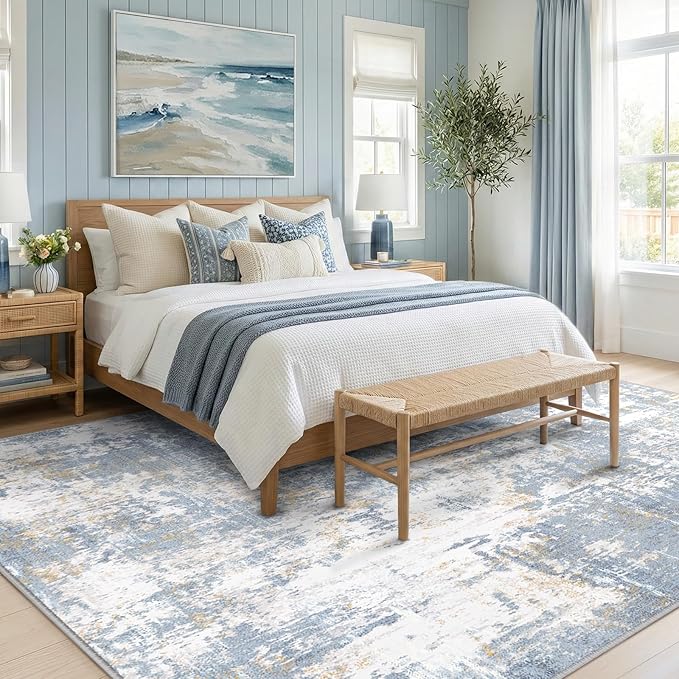 Washable Area Rugs 8'x10' Non-Slip Modern Abstract Soft - Image 3