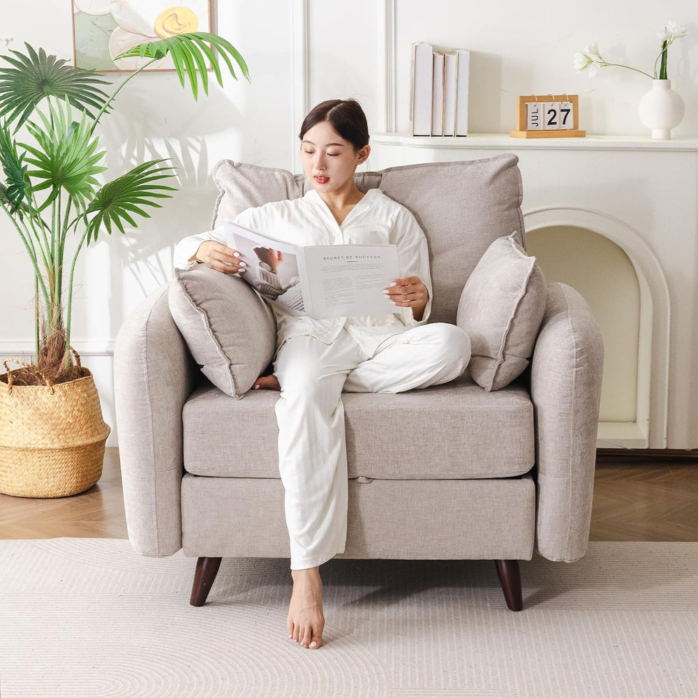 Rexulqo Oversized Accent Chair with All Seats Storage,Comfy Living Room Chair...