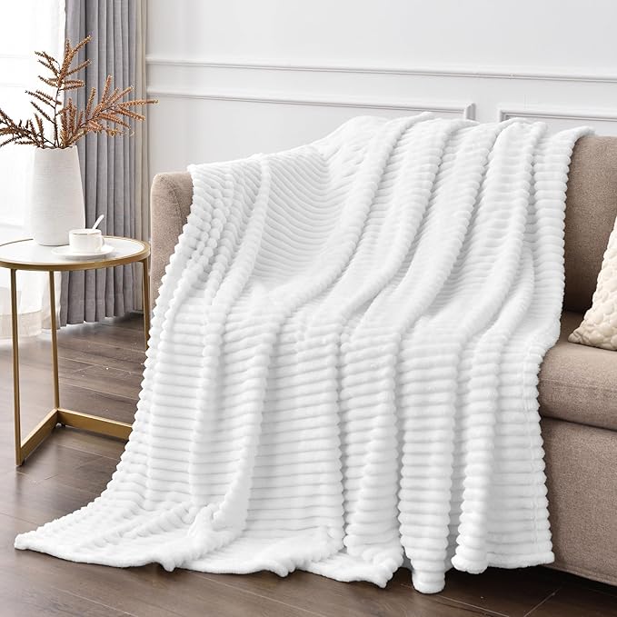 BEDELITE Fleece Blanket King Size – 3D Ribbed Jacquard Soft and Warm Decorative - Image 7