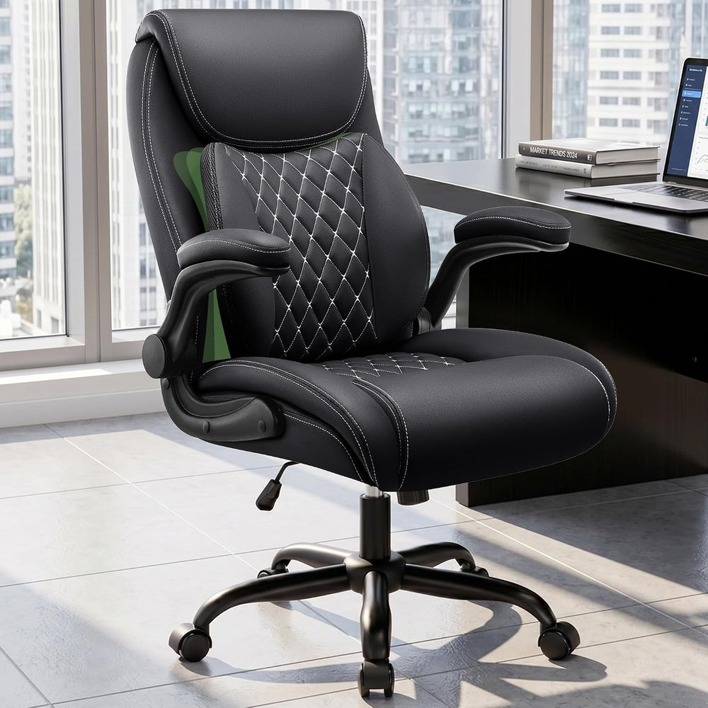 Office Chair, Ergonomic Executive Desk Chair with Lumbar Support for Lower Ba...