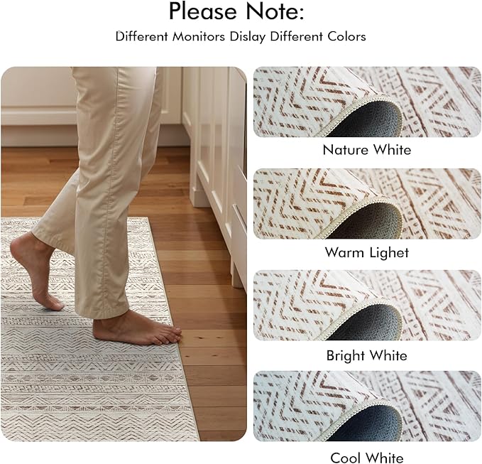 4x5 Washable Entryway Area Rug: Modern Moroccan Runner Rugs Indoor Soft Non - Image 8