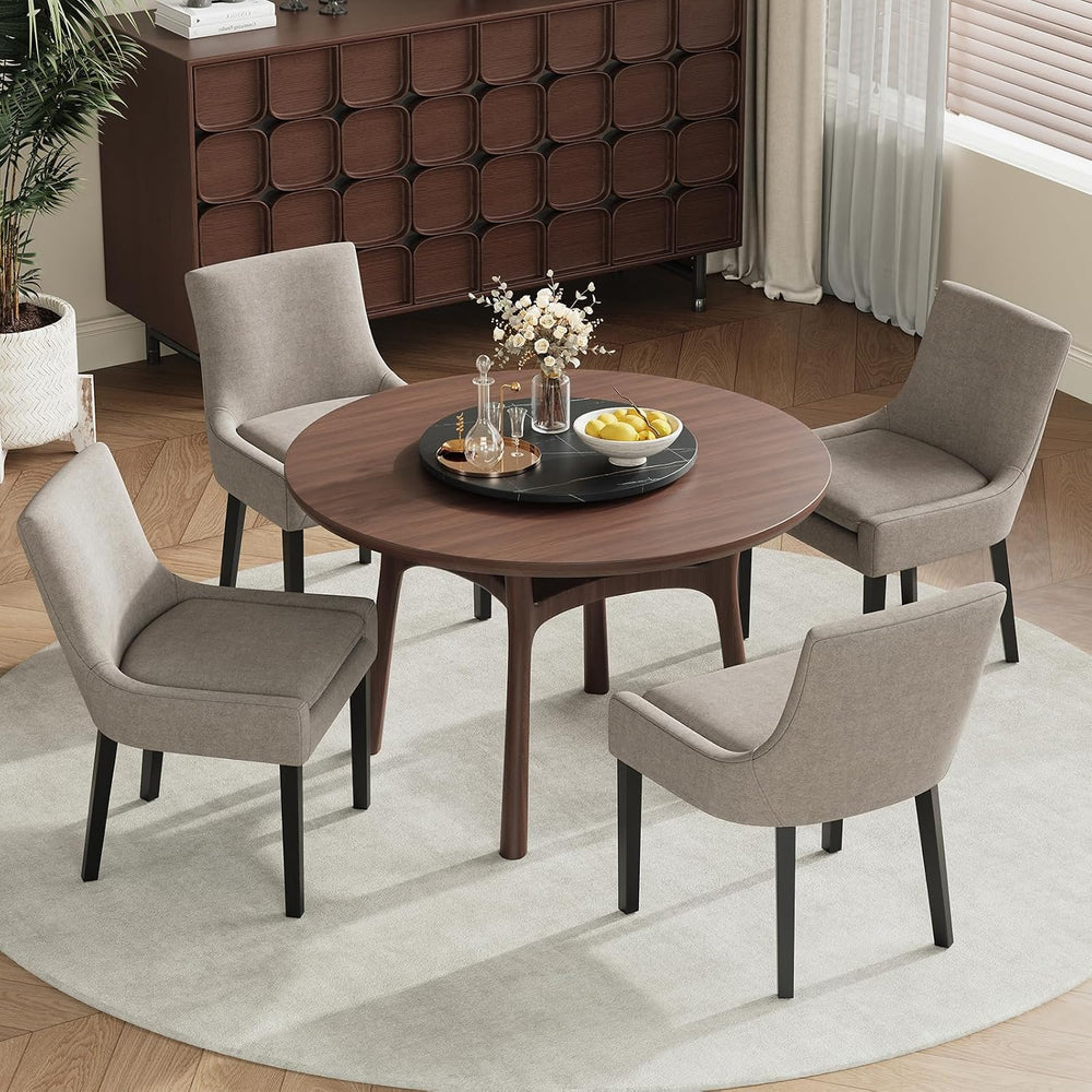 COLAMY Upholstered Dining Chairs Set of 2 with Mid Back and Wood Legs, Modern...