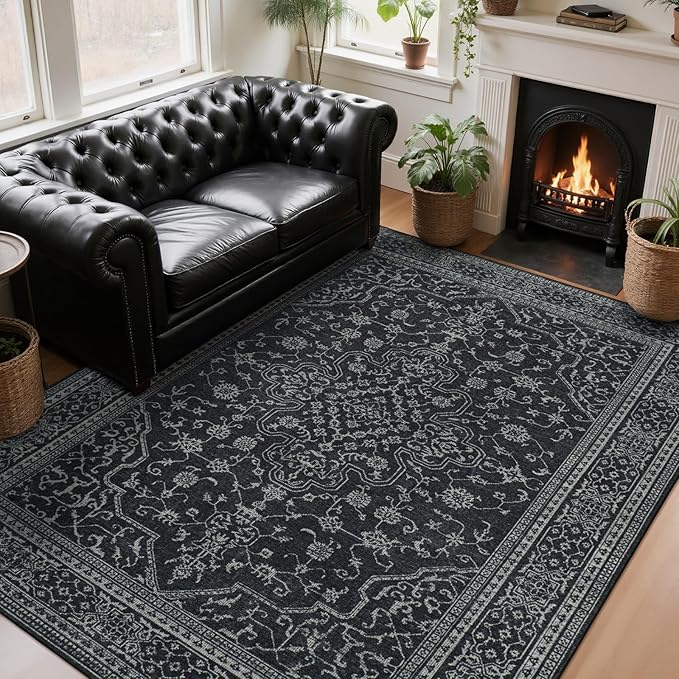Washable Rugs 8x10 Area Rugs for Living Room, Dining Room- Soft Low Pile by Lbris
