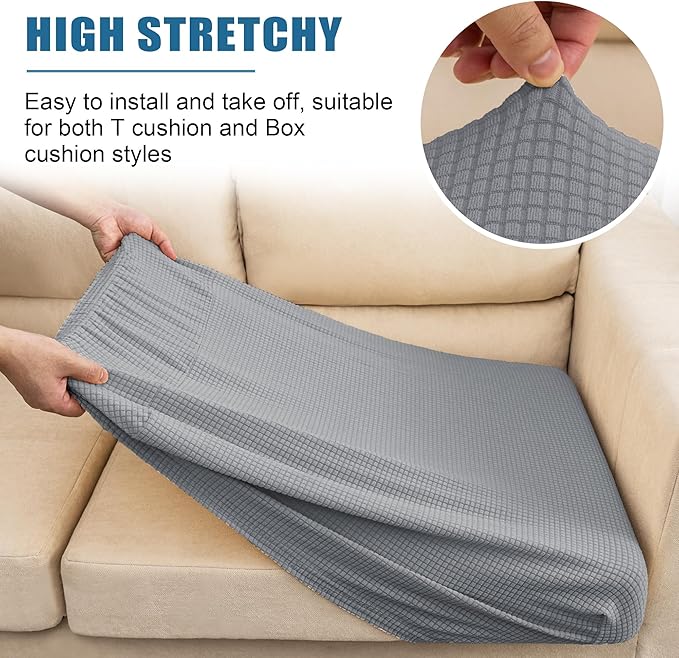 Water Repellent Sofa Cushion Slipcovers, Stretch Couch Cushion Covers, - Image 6