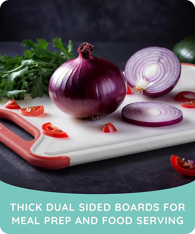 Cutting Boards for Kitchen, Plastic Cutting Board Set of 3, Dishwasher Safe - Image 6