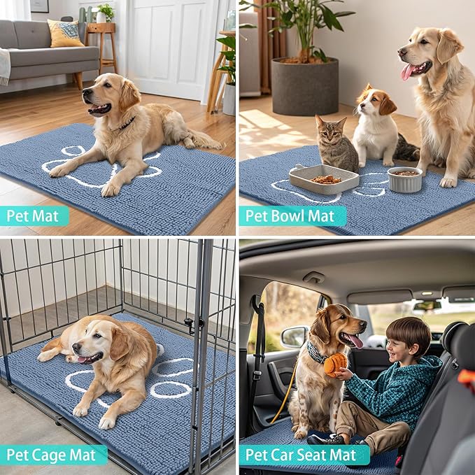 Smiry Dog Door Mat for Muddy Paws, Absorbent Dirt Trapper Non Slip Quick Dry - Image 8
