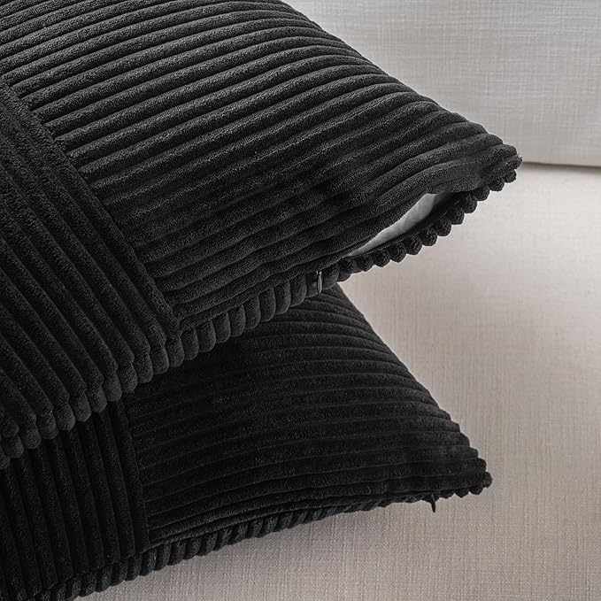 Fancy Homi 2 Packs Black Lumbar Decorative Throw Pillow Covers 16x32 Inch - Image 4