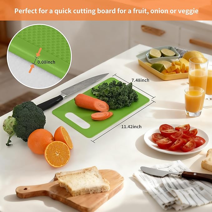 Luckyiren Plastic Cutting Board Set, 3 Pack Small Chopping Boards - Image 6