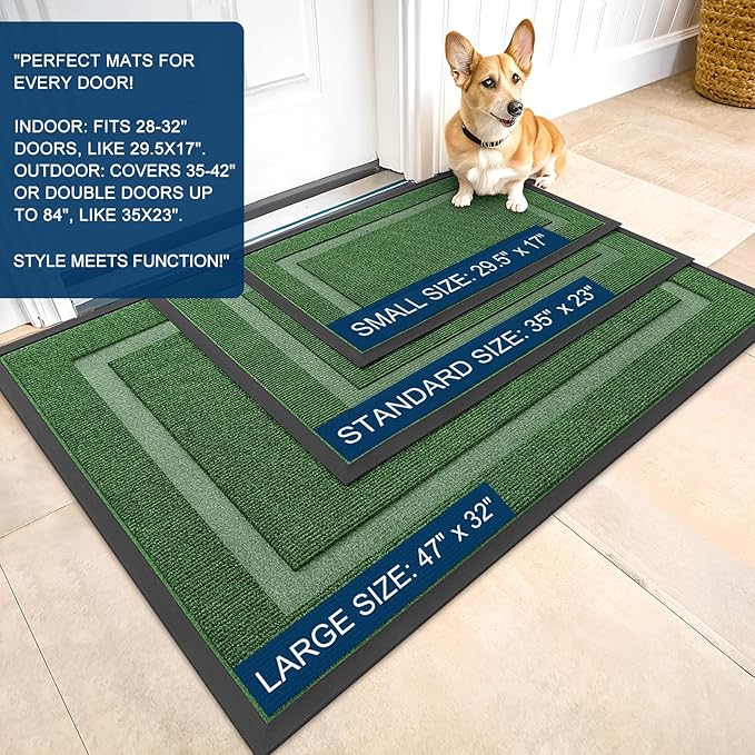 OLANLY Front Door Mat Indoor Outdoor Entrance, Waterproof All-Season, - Image 2