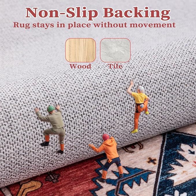 SERISSA Boho Area Rugs for Entryway, 3x4 Washable Non-Slip Kitchen Rug - Image 5