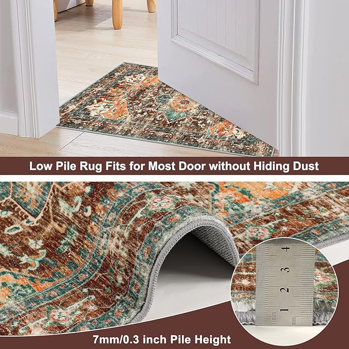 Yamaziot Washable Runner Rug, 2x5 Non-Slip Boho Vintage Hallway Rug Runner - Image 4