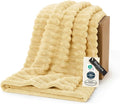 Bedsure GentleSoft Custard Yellow Fleece Throw Blanket by BEDSURE