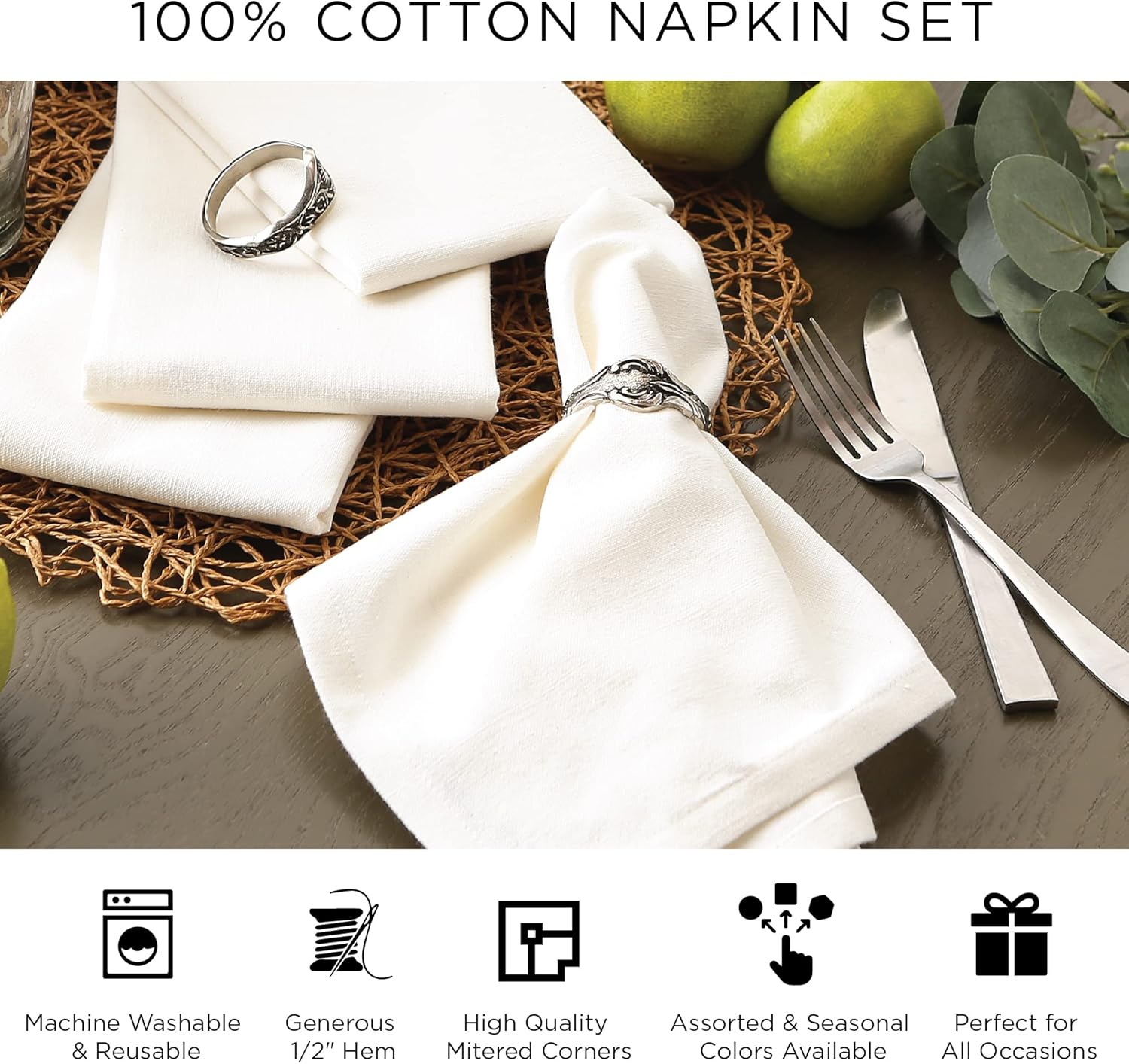 DII Buffalo Check Collection, Classic Farmhouse Napkin Set, 20x20, Black & White, 6 Piece (Pack of 2)