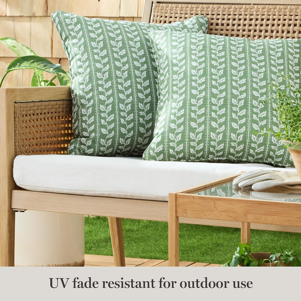 Martha Stewart Vineyard Vines Indoor Outdoor Decorative Pillow 2-Pack Set, UV...