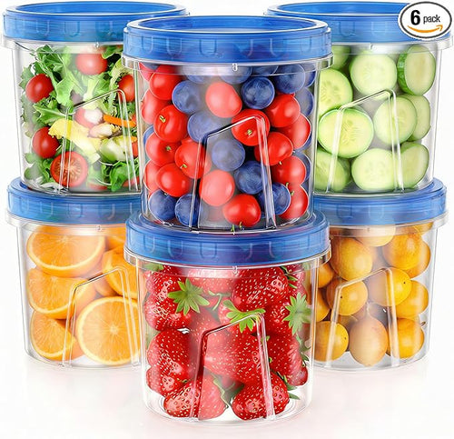 6 Pack-24 OZ Freezer Storage Containers Set, Small Plastic Containers by HelpYouSaveMoreSpace