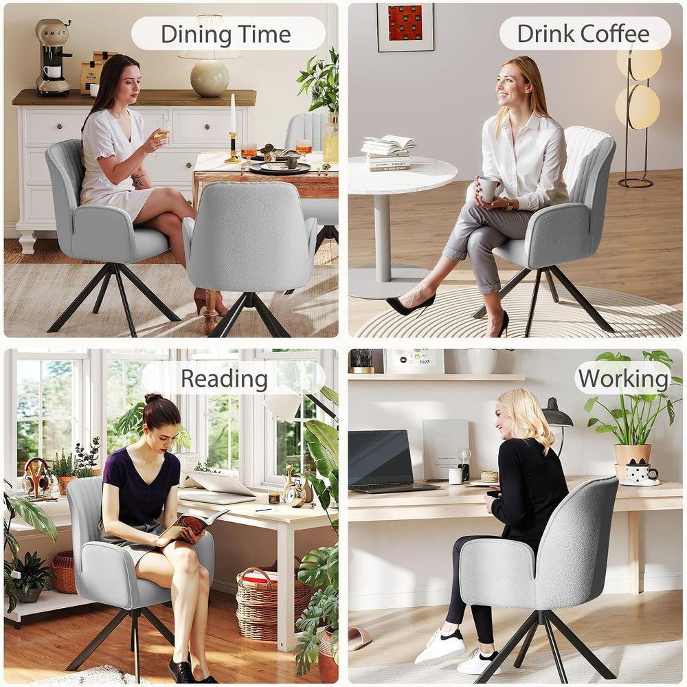 Furniliving 360° Swivel Dining Chairs Set of 2, Modern Upholstered Dining Roo...