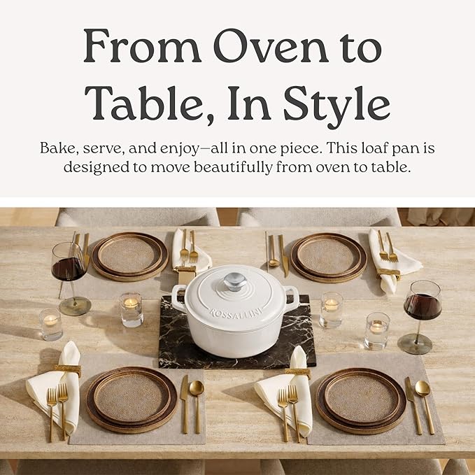 ROSSALLINI Signature Enameled Cast Iron Dutch Oven, Non-Stick Serving Pot - Image 6