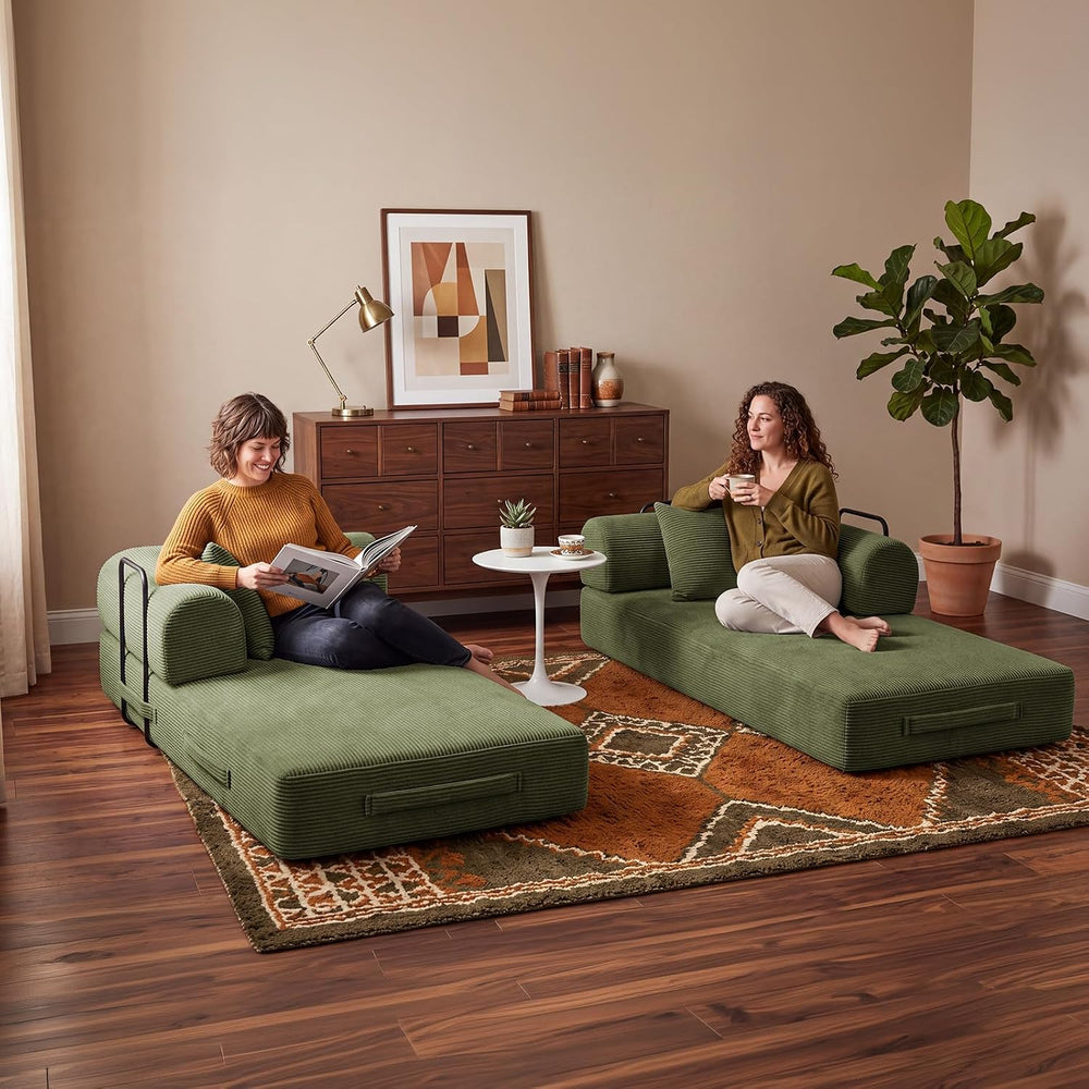 79" Memory Foam Sofa Bed, Convertible Futon Boneless Couch for Living Room