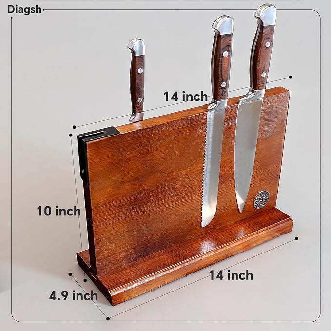 Knife Set with Block, Magnetic Knife Block Set with Knives