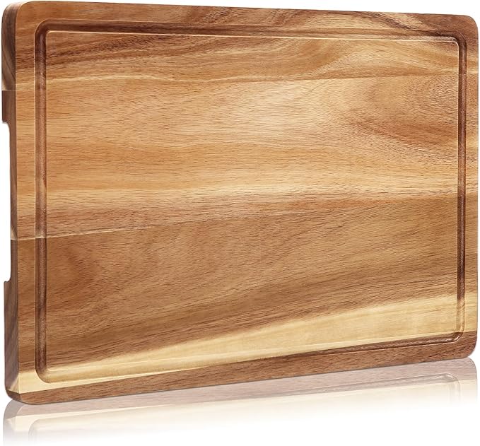 XL Cutting Board, 18x12 Large Acacia Wooden Cutting Board by GAOMON