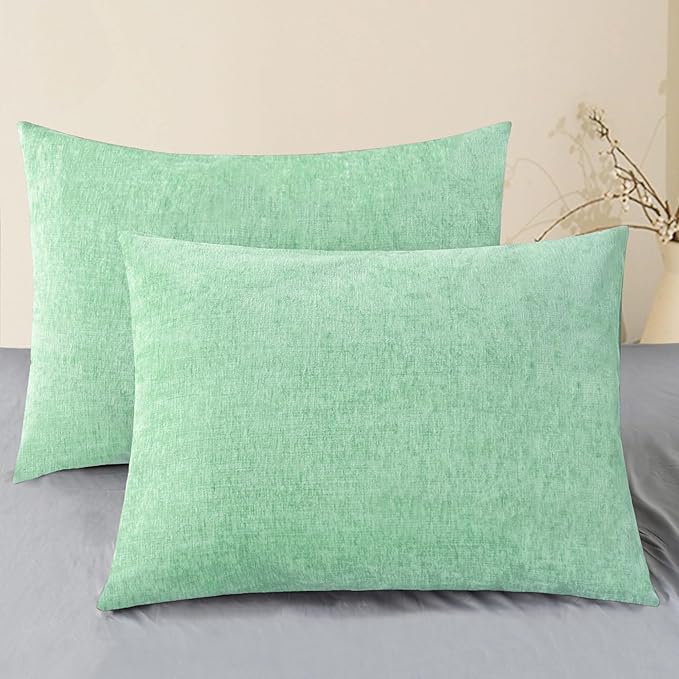 CaliTime Throw Pillow Covers Decorative 20 X 26 Inches Pack of 2 Cozy Chenille by CaliTime