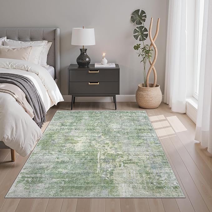 Soalmost Area Rugs 4x6 for Living Room, Vintage Washable Rugs for Dining Room - Image 3