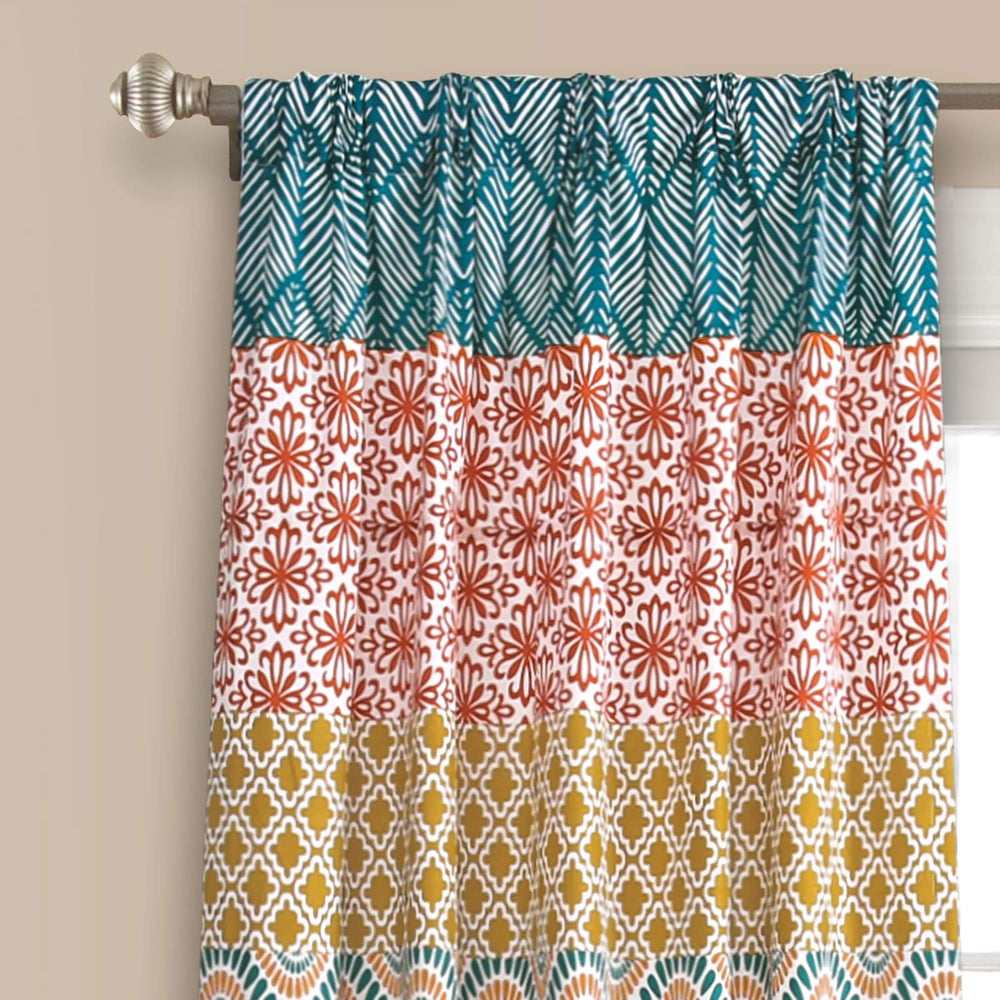Lush Decor Bohemian Stripe Window Curtain Panels, Pair 52" W x 84" ...
