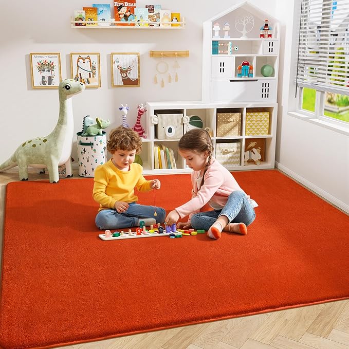 Amearea Large Modern Area Rugs for Bedroom Living Room, 5x8 Feet Orange - Image 4