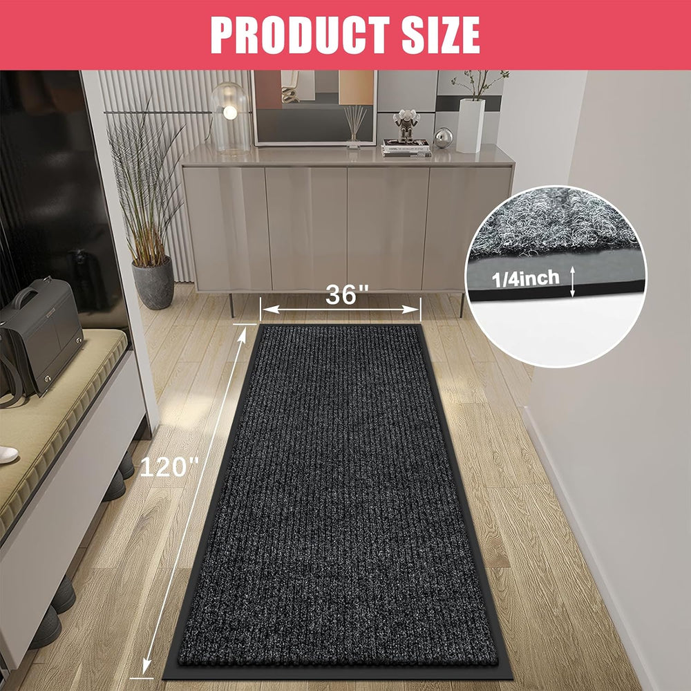 Kuyal Front Door Mat, 3'x10' Indoor Outdoor Entrance Mat