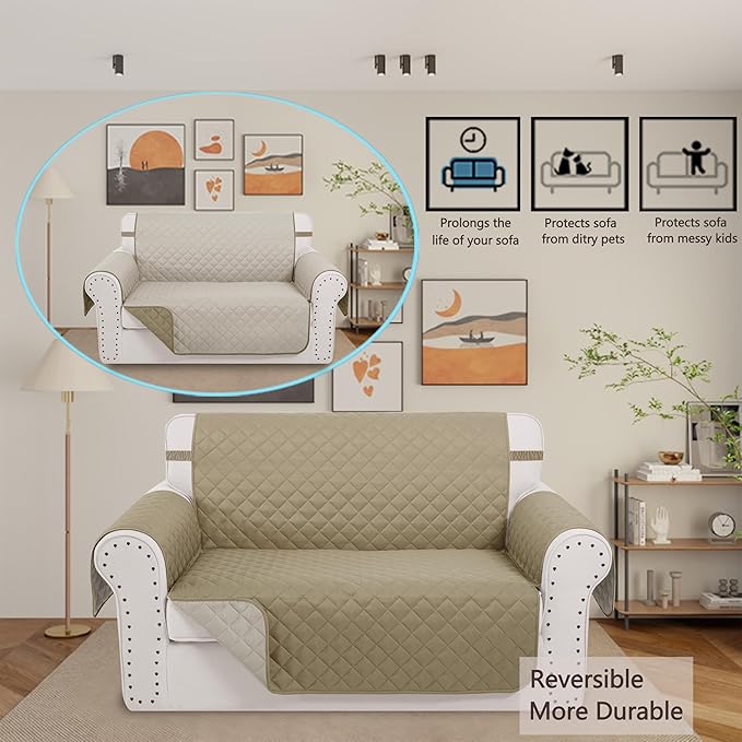 Reversible Loveseat Sofa Covers Couch Cover Furniture Protector - Image 2