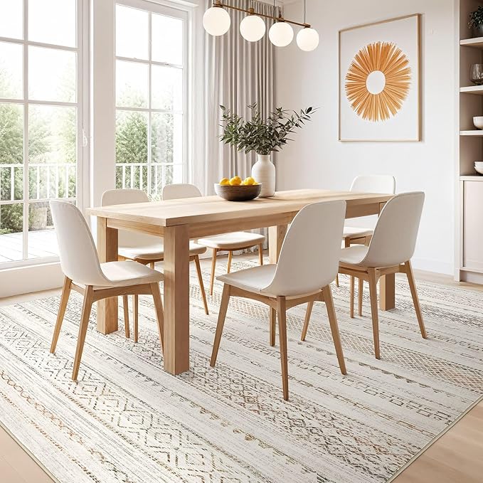Nakagishi 10x14 Area Rugs Living Room: Washable Boho Large Neutral Modern Soft - Image 7