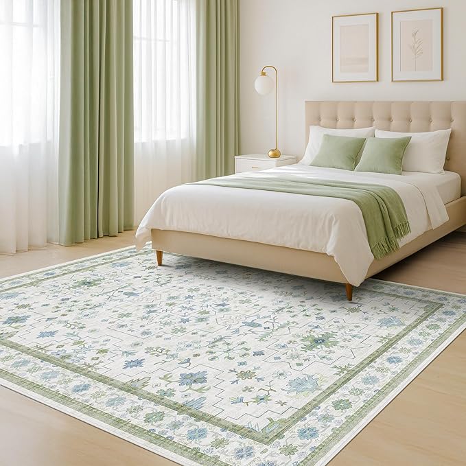 Hazo Haus Cream Oushak 6x9 Bedroom Rug by HazoHaus